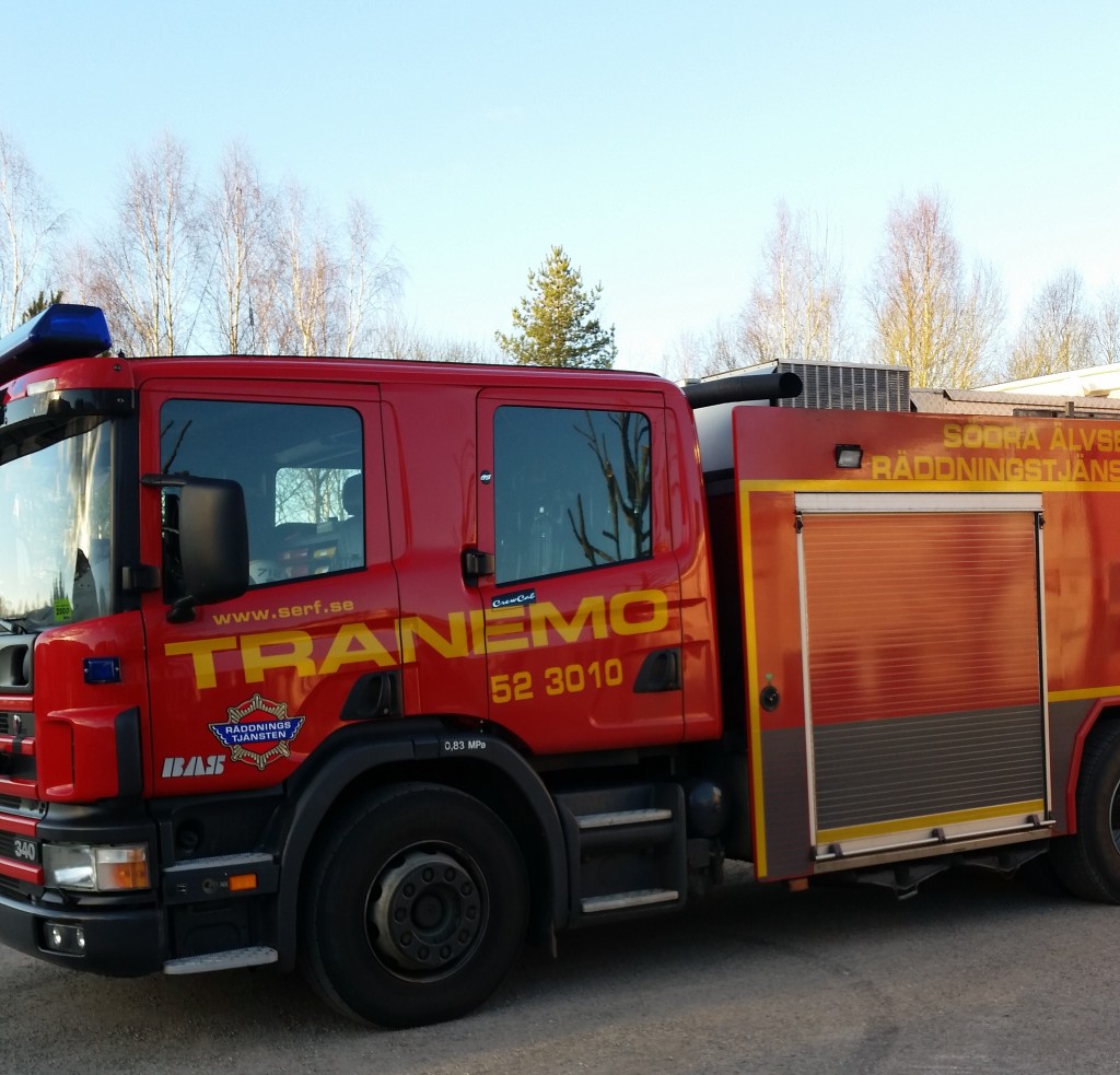 Brandbil från räddningsjänsten i Tranemo
