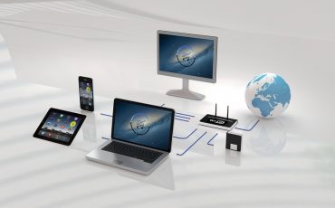 Bild på olika former av teknik såsom dator, platta och telefon